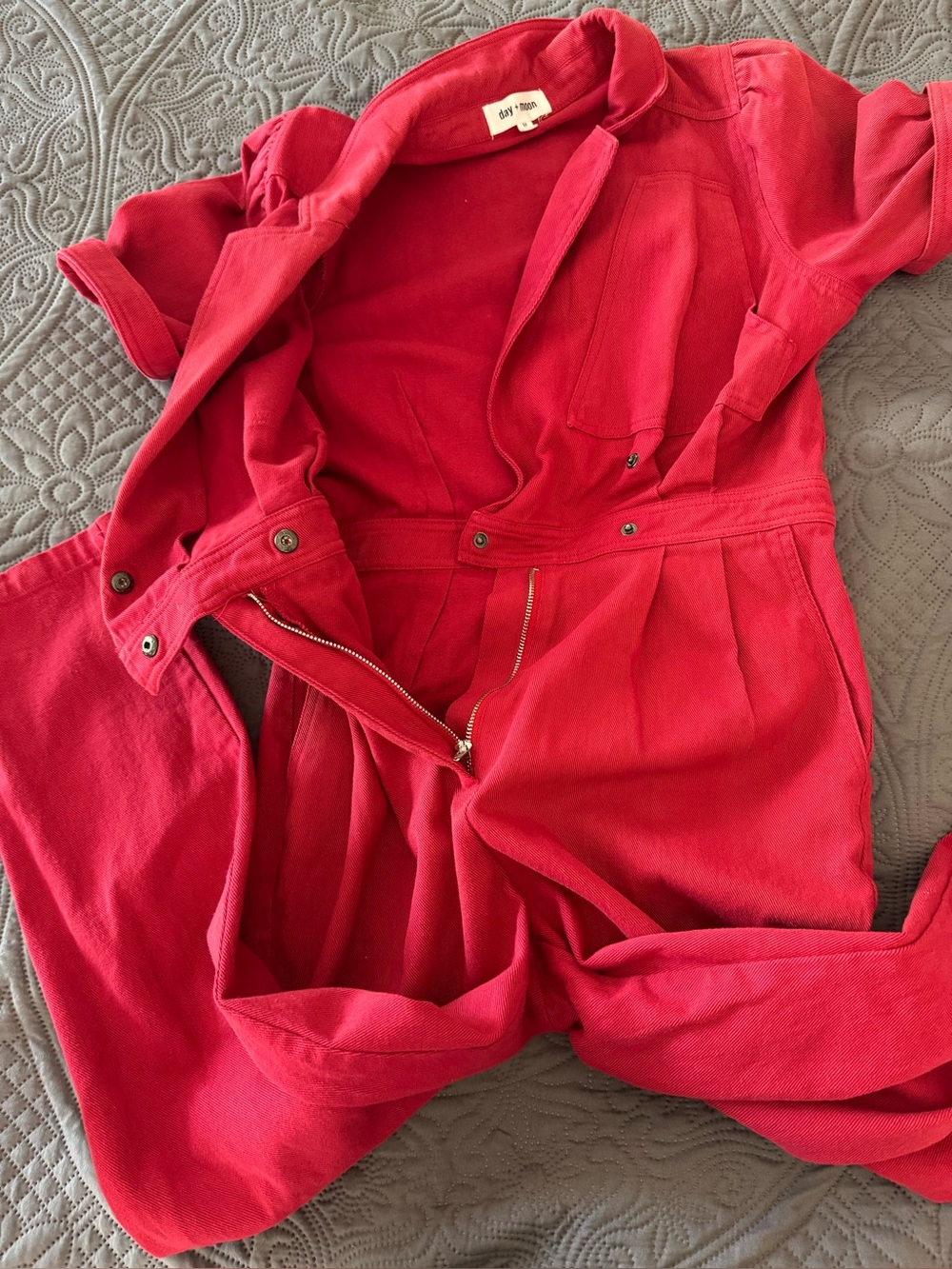 Day + Moon Women's Red Jean Jumpsuit medium - Picture 5 of 11